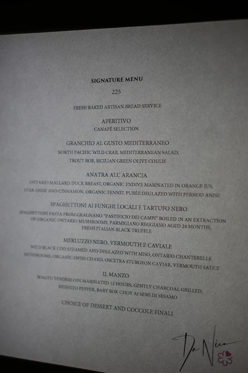 Menu, DaNico