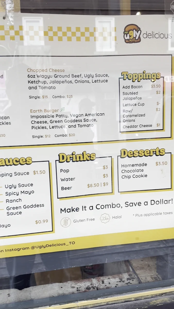 Menu, Ugly Delicious Toronto