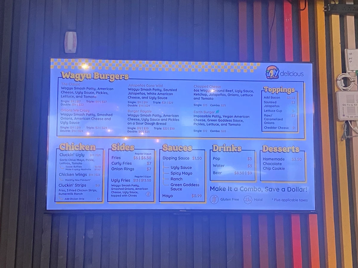 Menu, Ugly Delicious Toronto