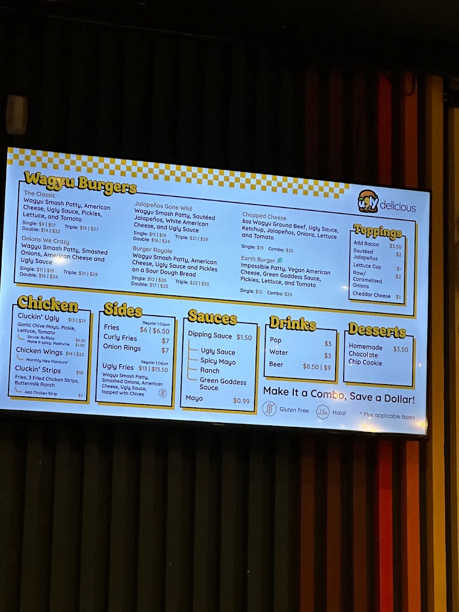 Menu, Ugly Delicious Toronto