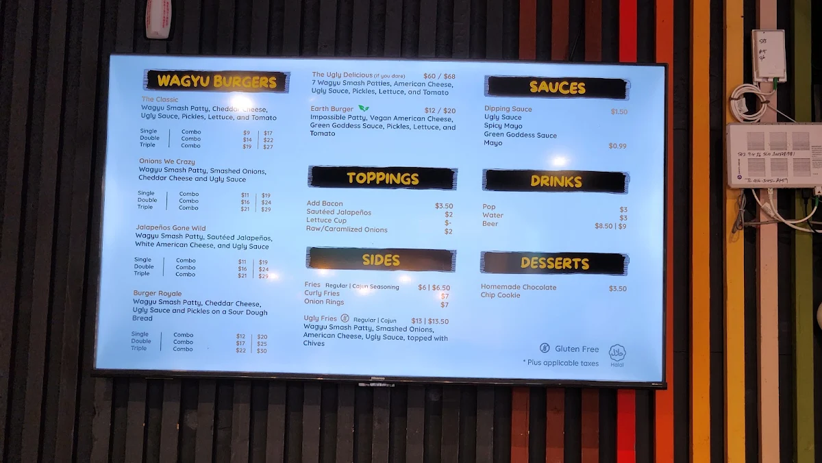 Menu, Ugly Delicious Toronto