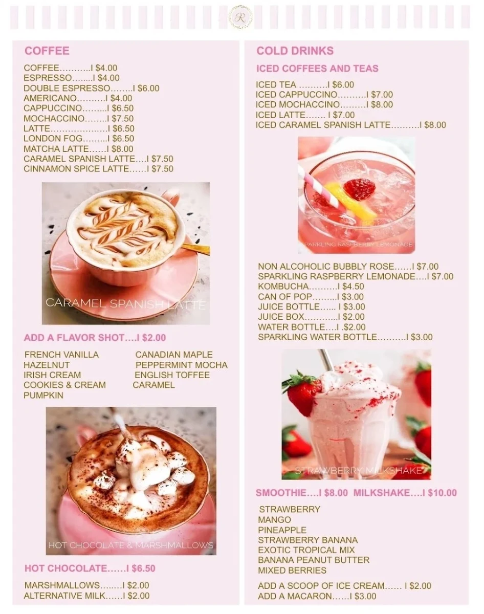 Menu, Rania's Cakes