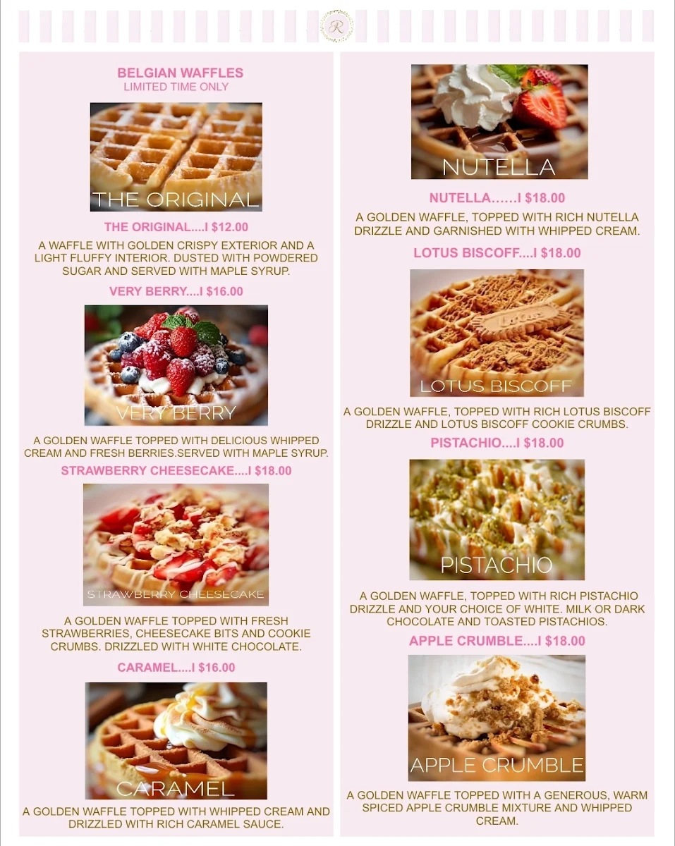Menu, Rania's Cakes