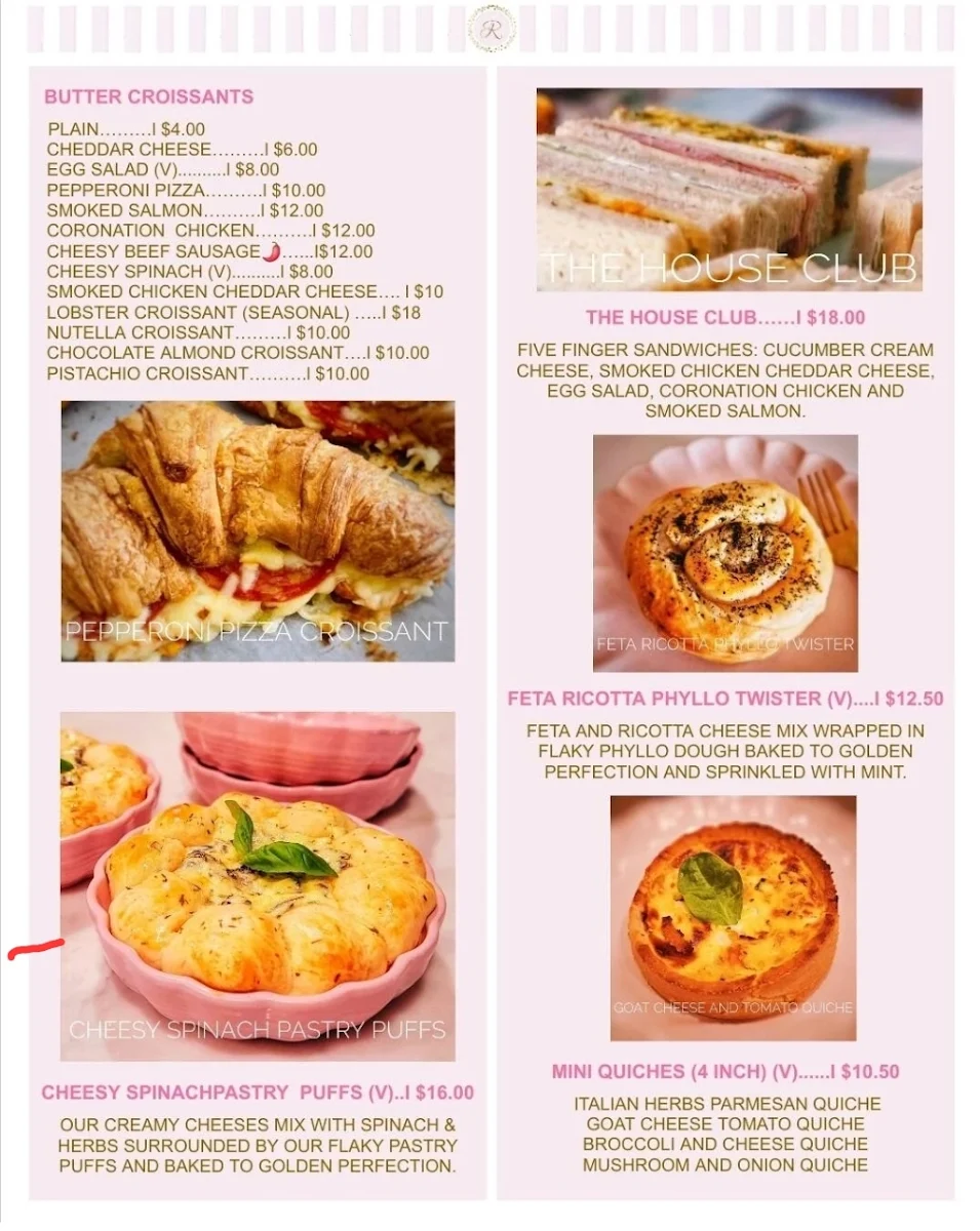 Menu, Rania's Cakes