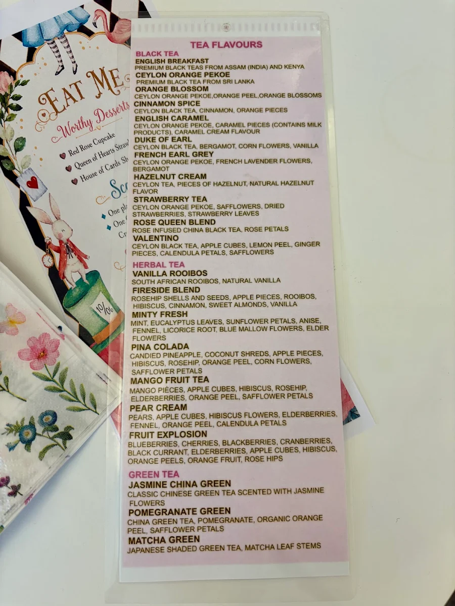 Menu, Rania's Cakes
