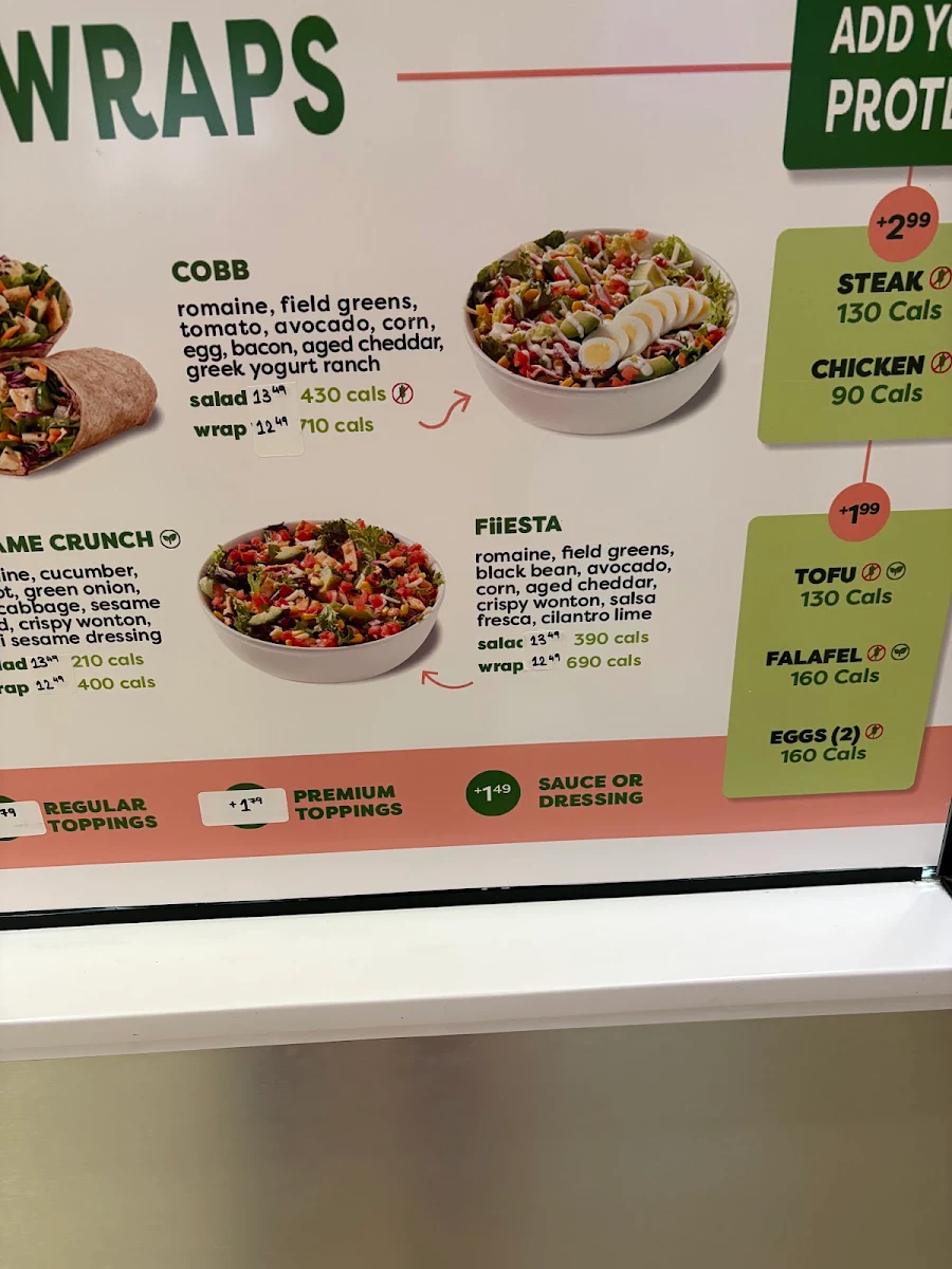 Menu, Freshii