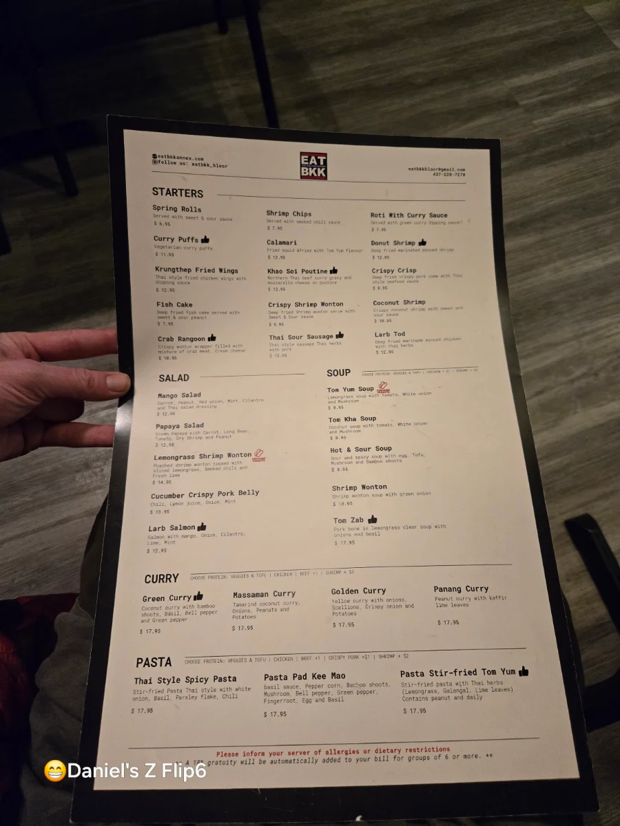 Menu, EAT BKK Thai Bar & Restaurant (Annex)