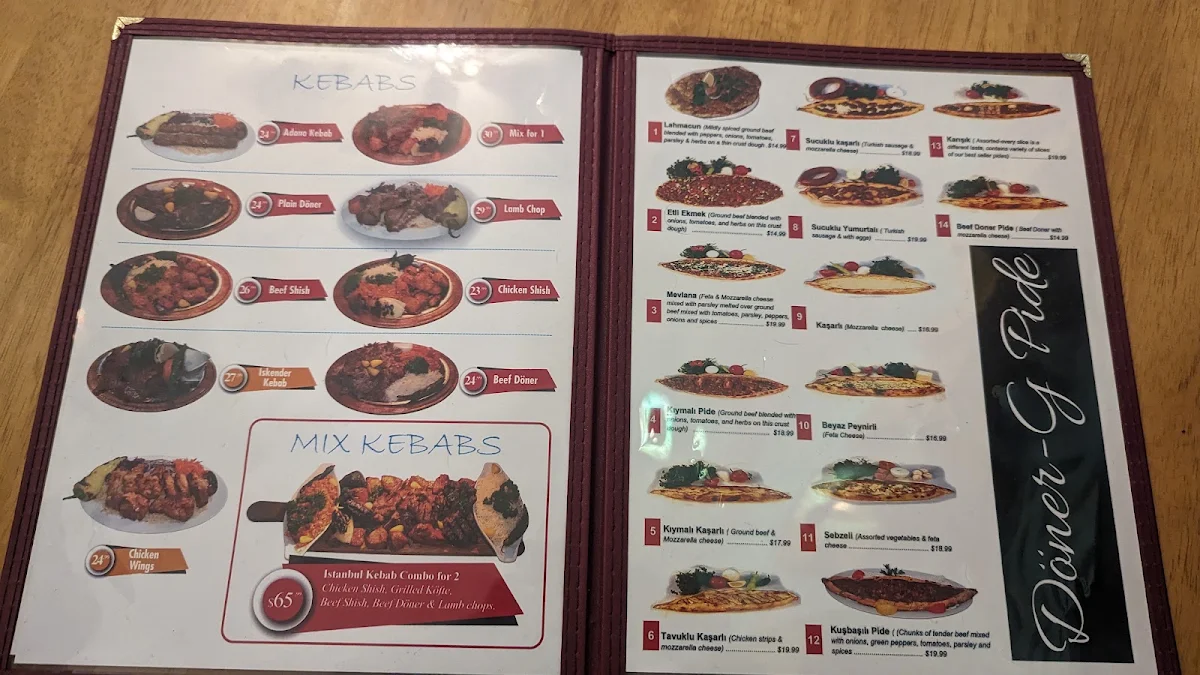 Menu, Doner G Turkish Cuisine