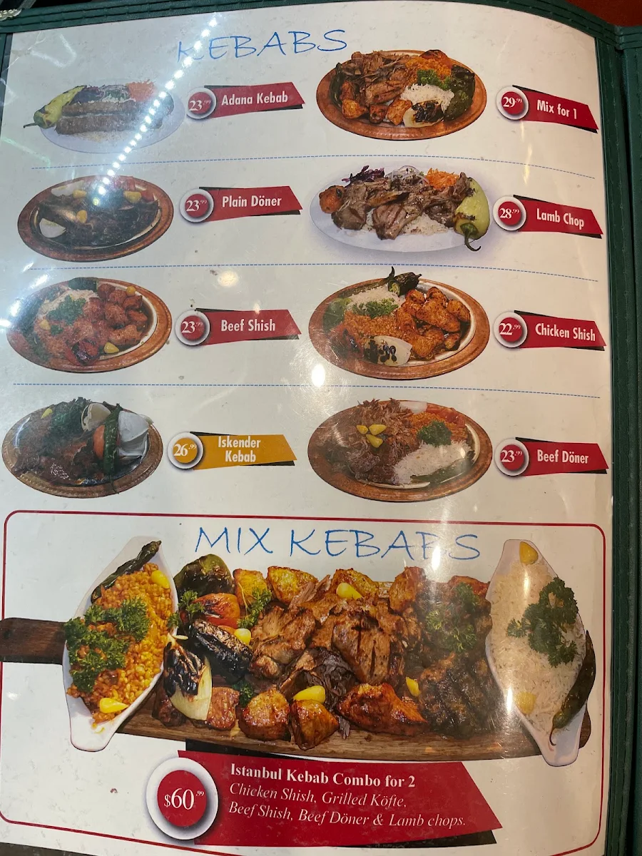 Menu, Doner G Turkish Cuisine
