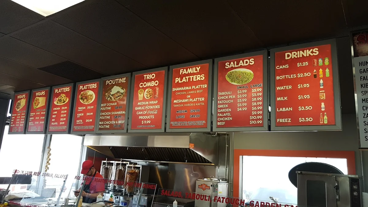 Menu, Shawarma Barlow