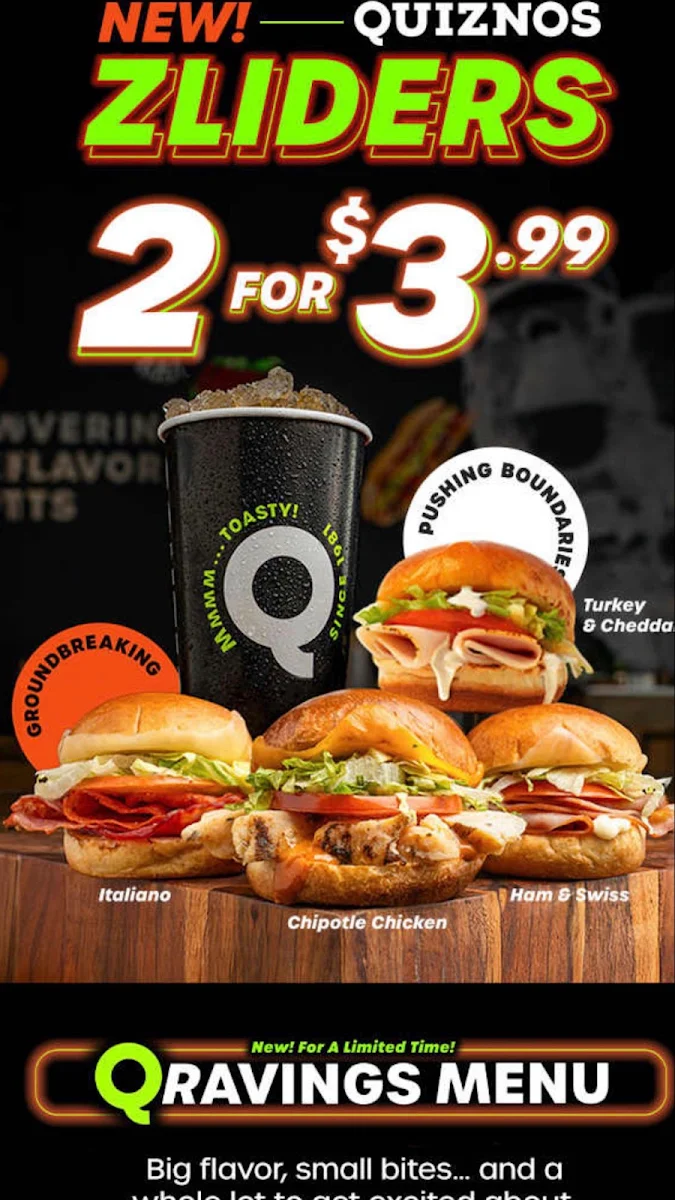 Menu, Quiznos