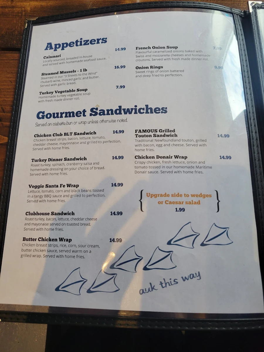 Menu, Great Auk Restaurant