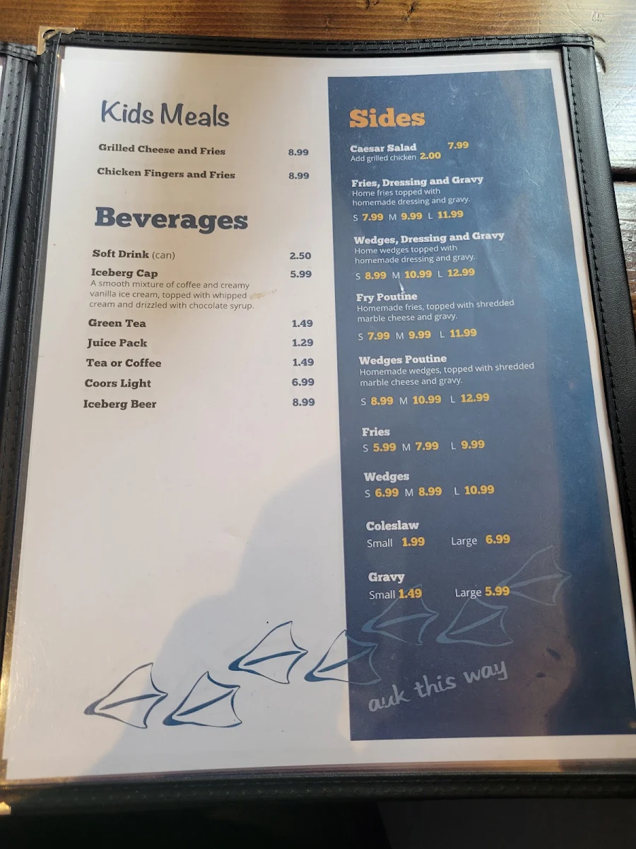 Menu, Great Auk Restaurant