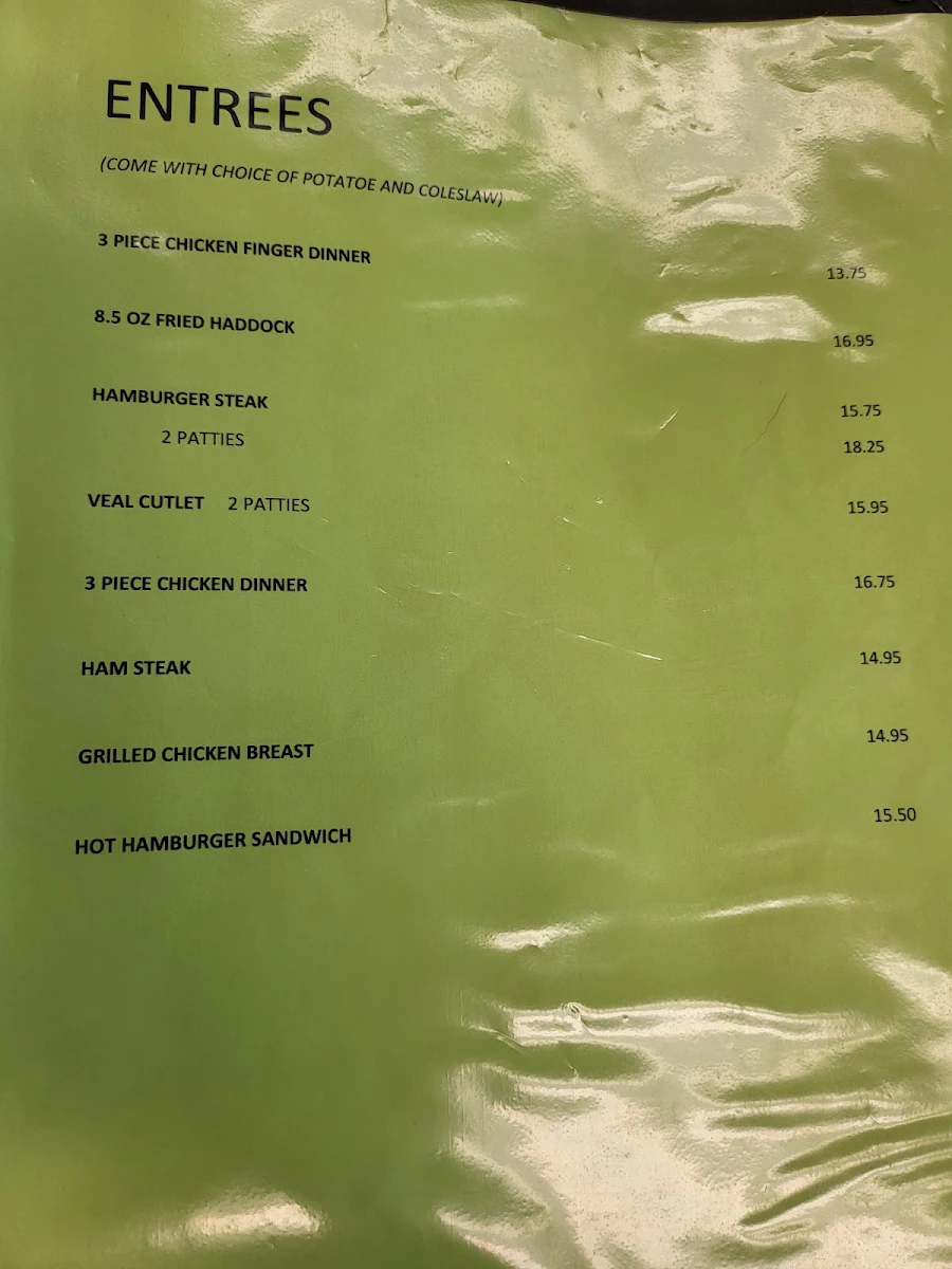 Menu, Heritage Restaurant