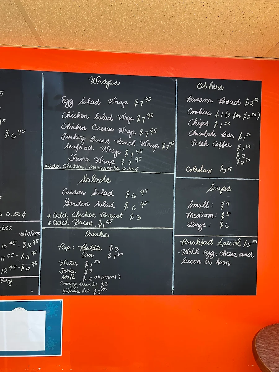 Menu, Jacqueline's Bistro