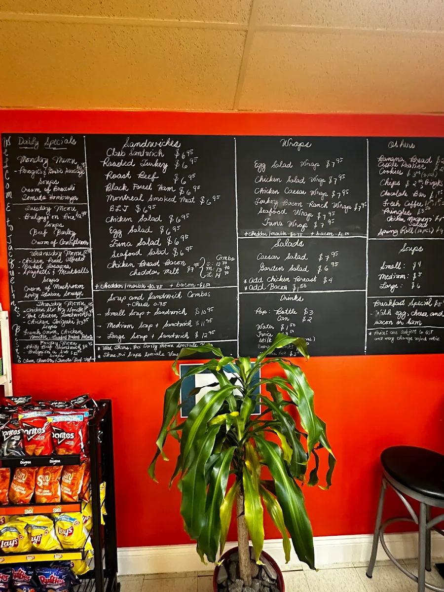 Menu, Jacqueline's Bistro