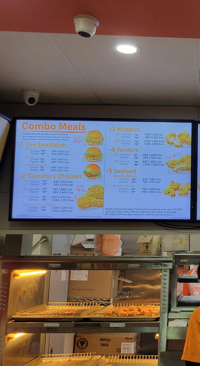 Menu, Popeyes Louisiana Kitchen