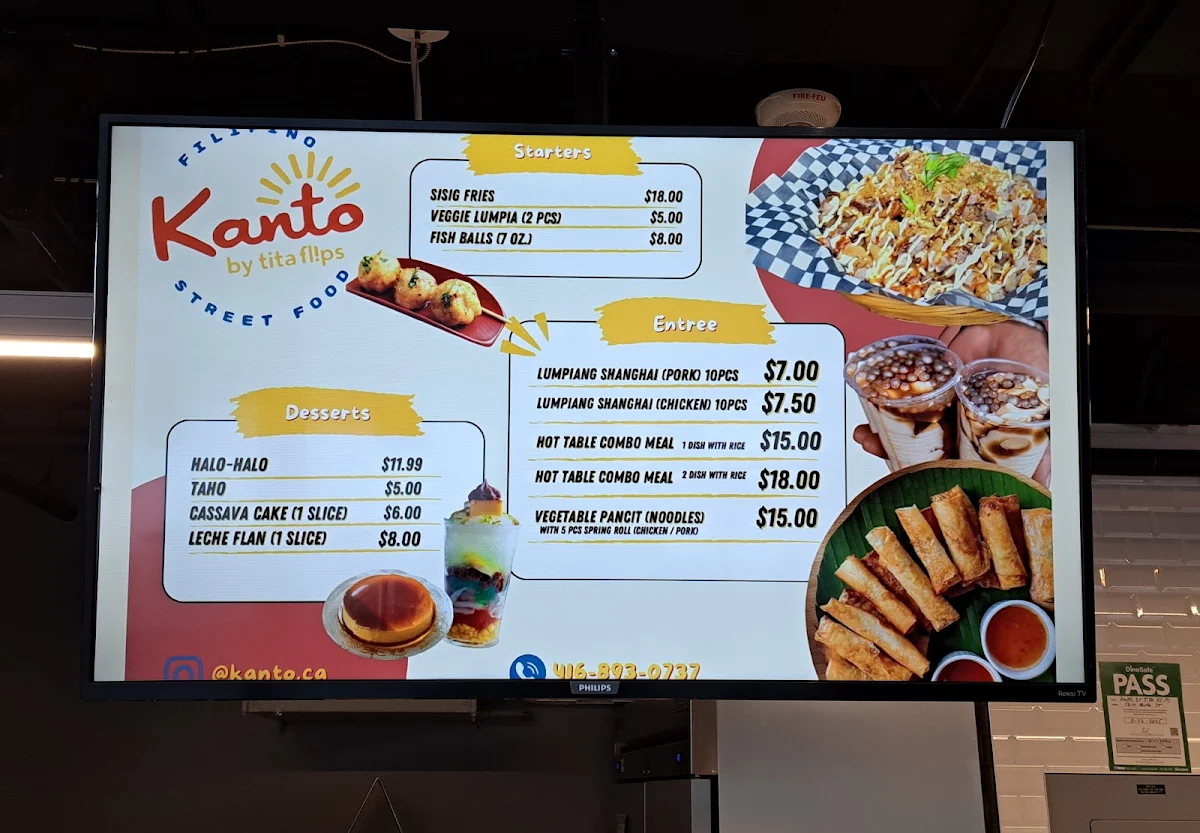 Menu, Food Hall TO
