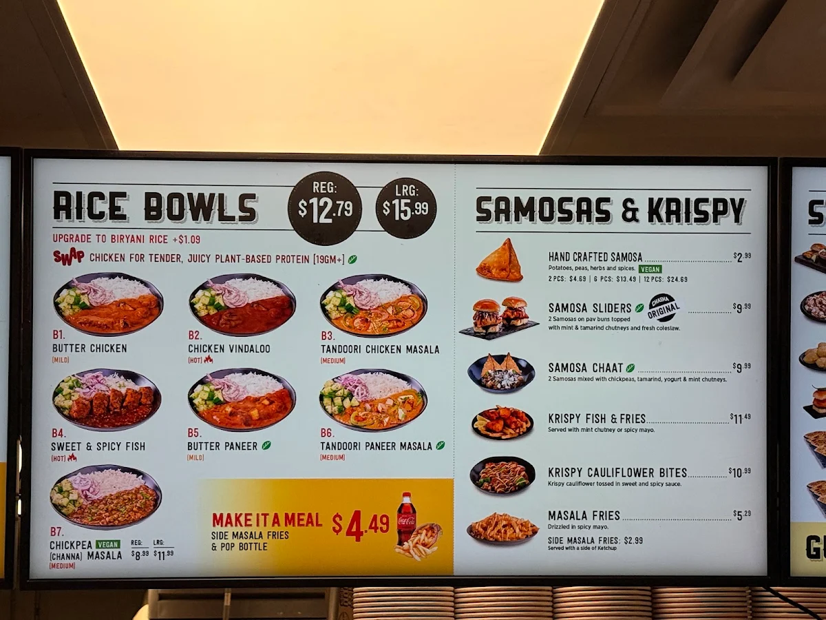 Menu, Chaska Indian Street Food