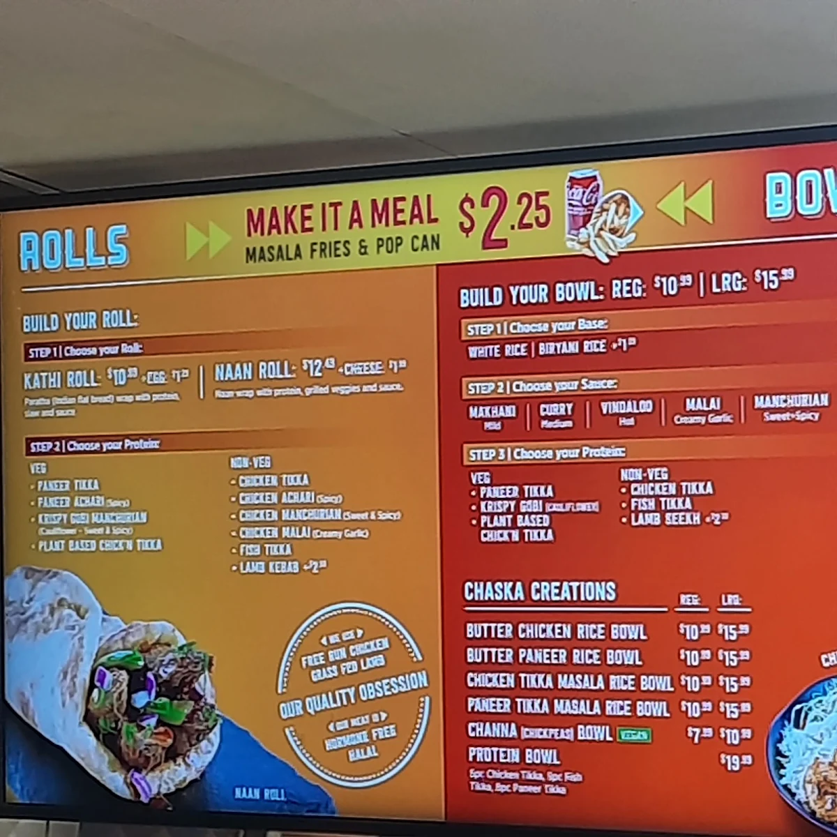 Menu, Chaska Indian Street Food