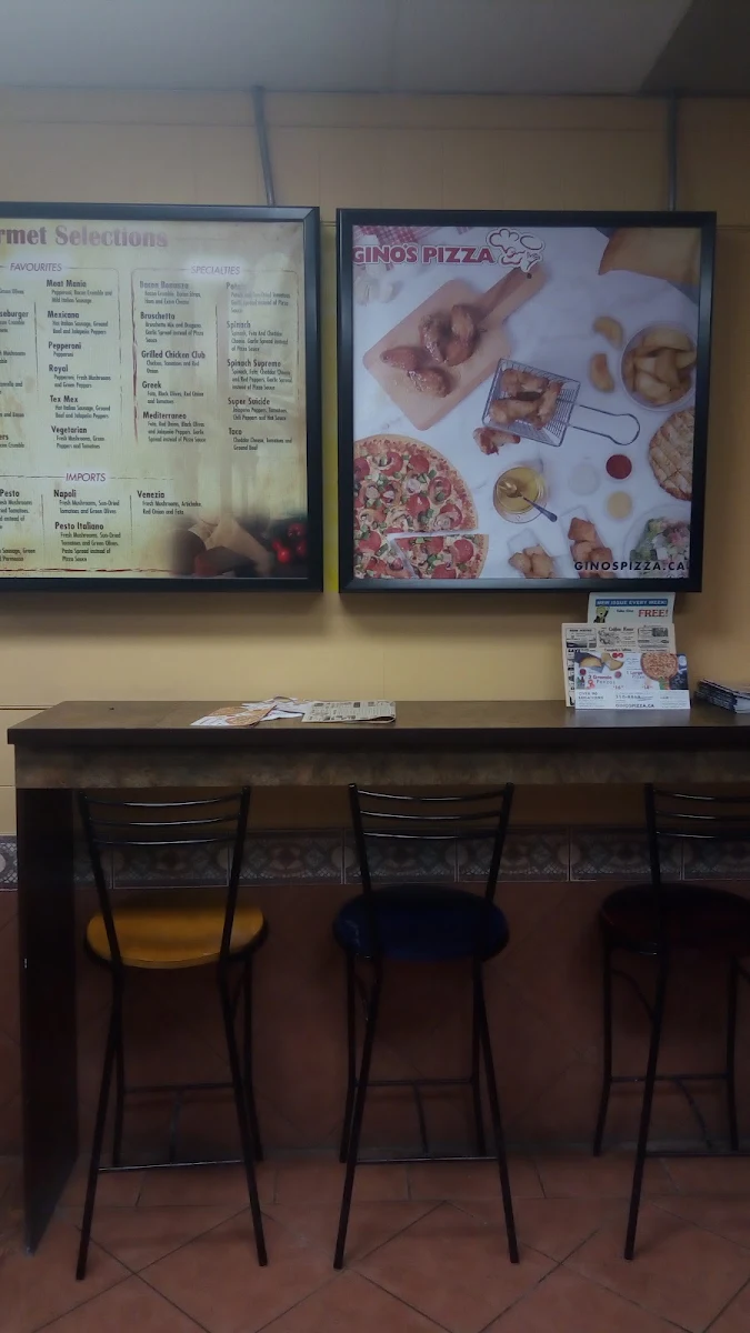 Menu, Gino's Pizza