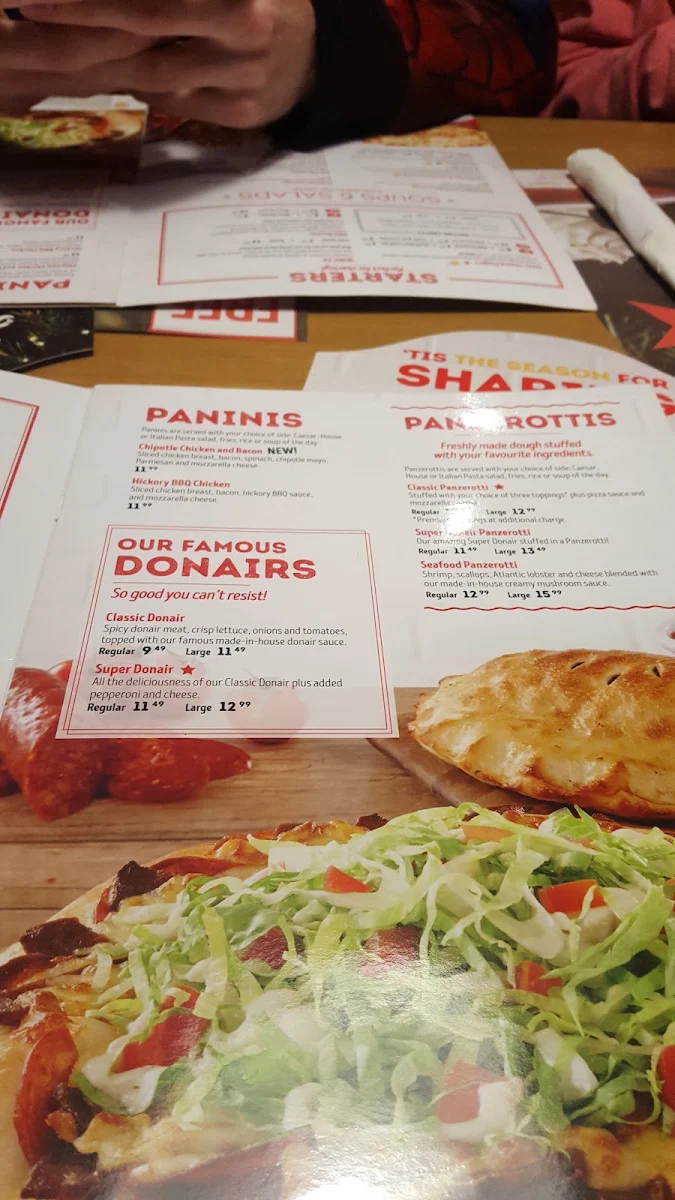 Menu, Pizza Delight