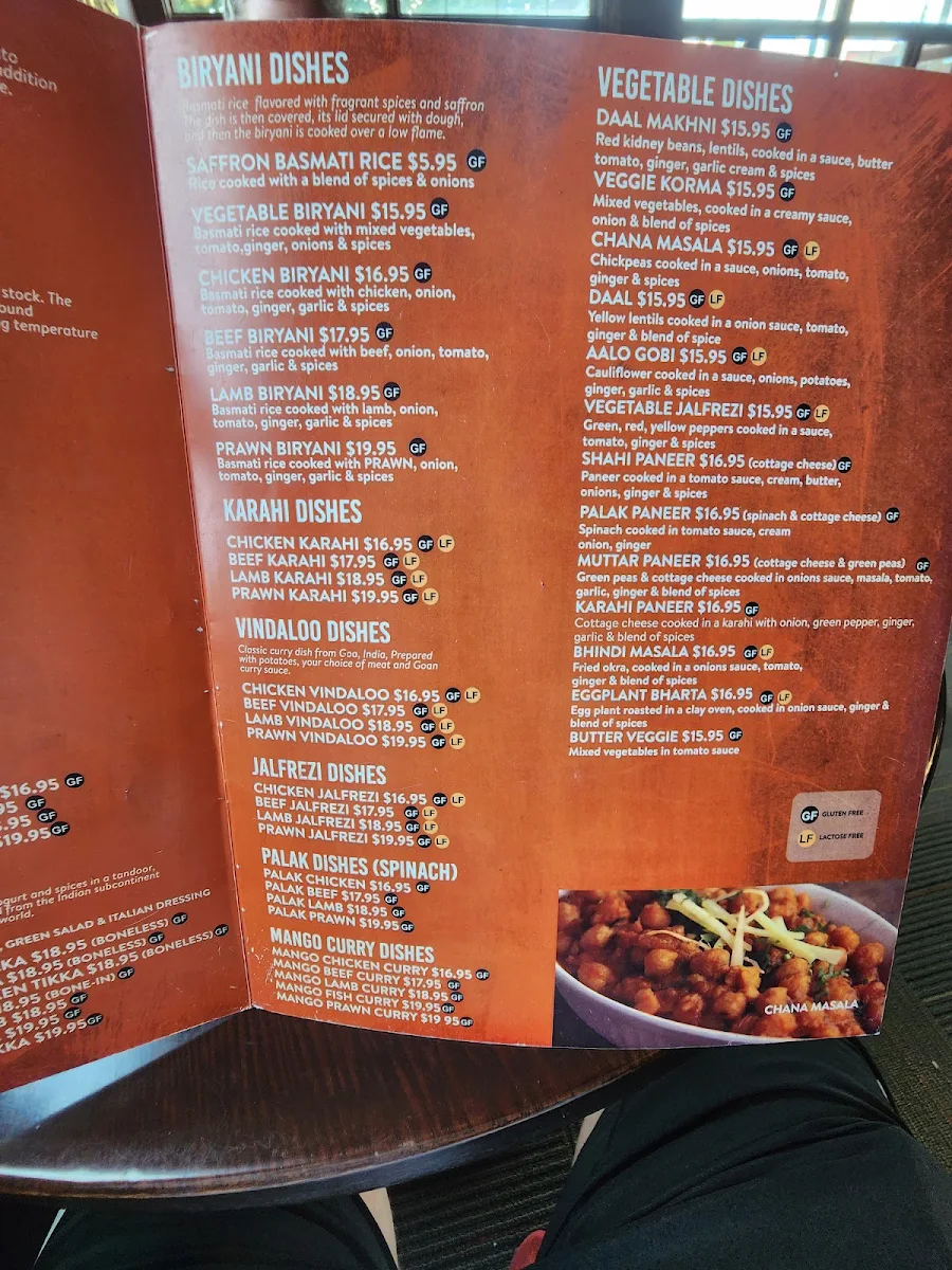 Menu, Spice Hut Indian Cuisine.