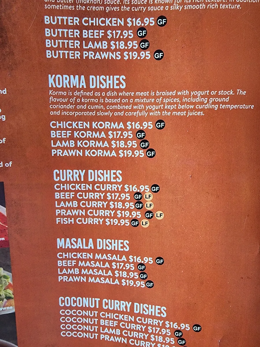 Menu, Spice Hut Indian Cuisine.