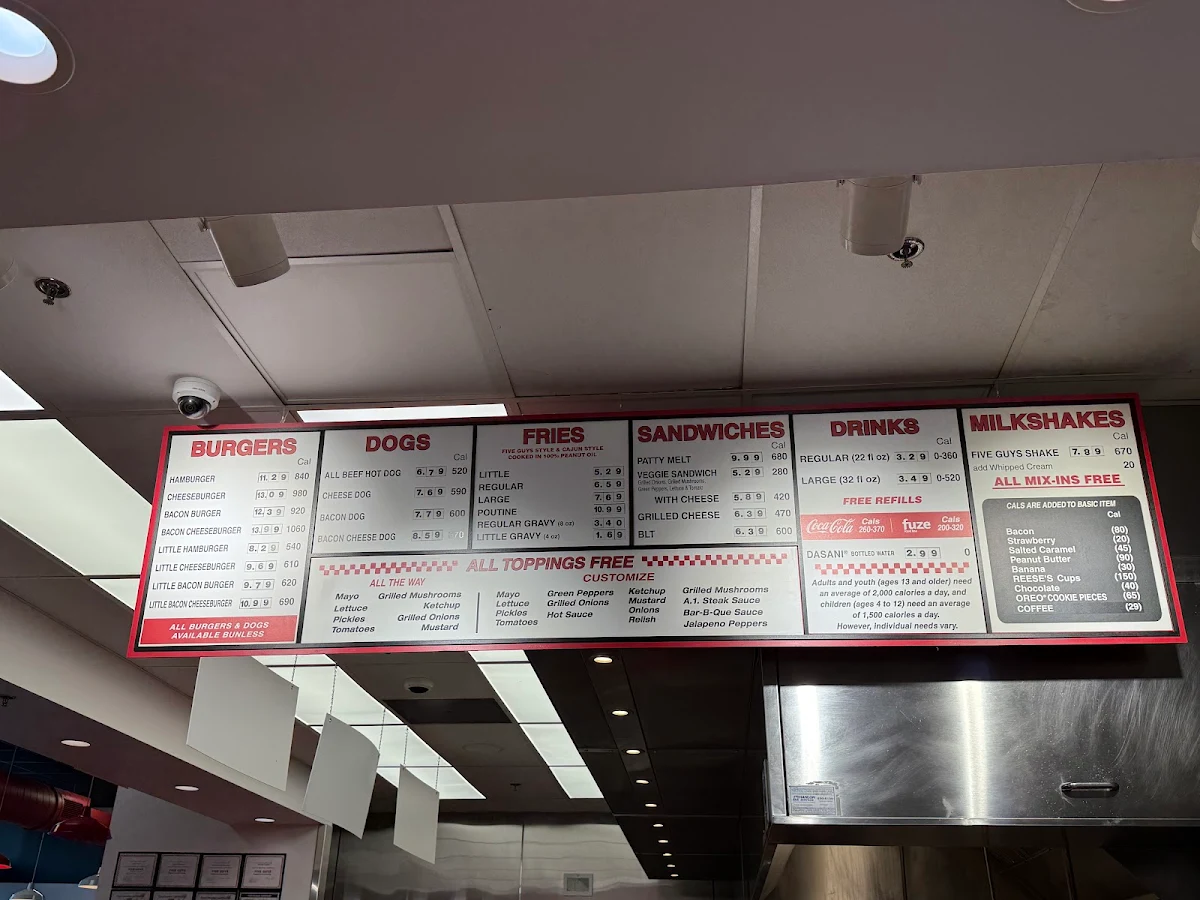 Menu, Five Guys