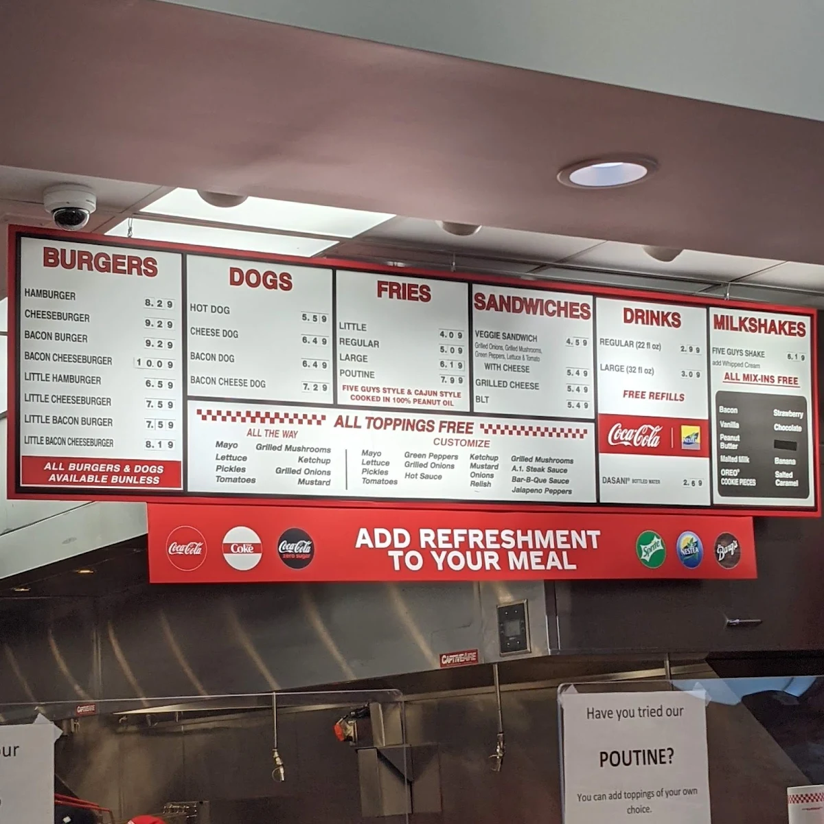 Menu, Five Guys