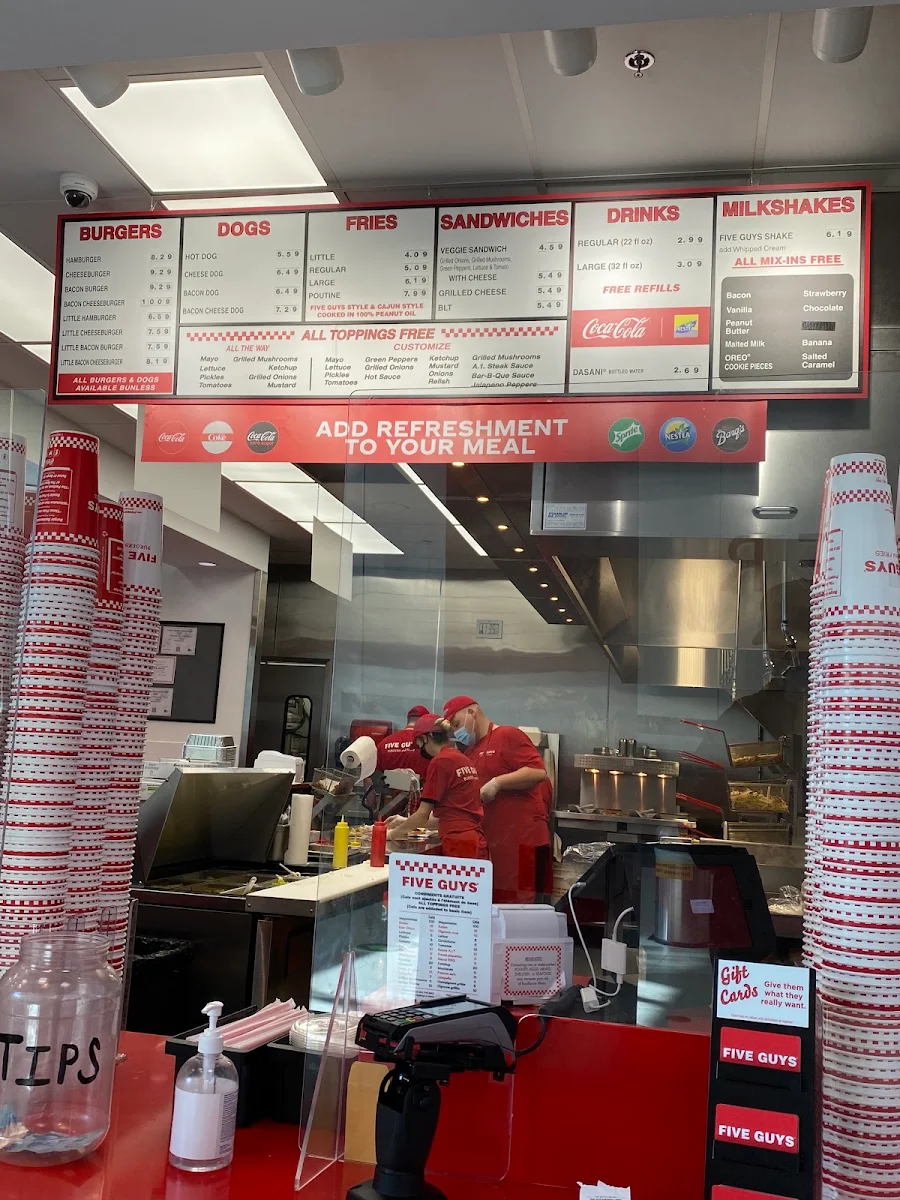 Menu, Five Guys