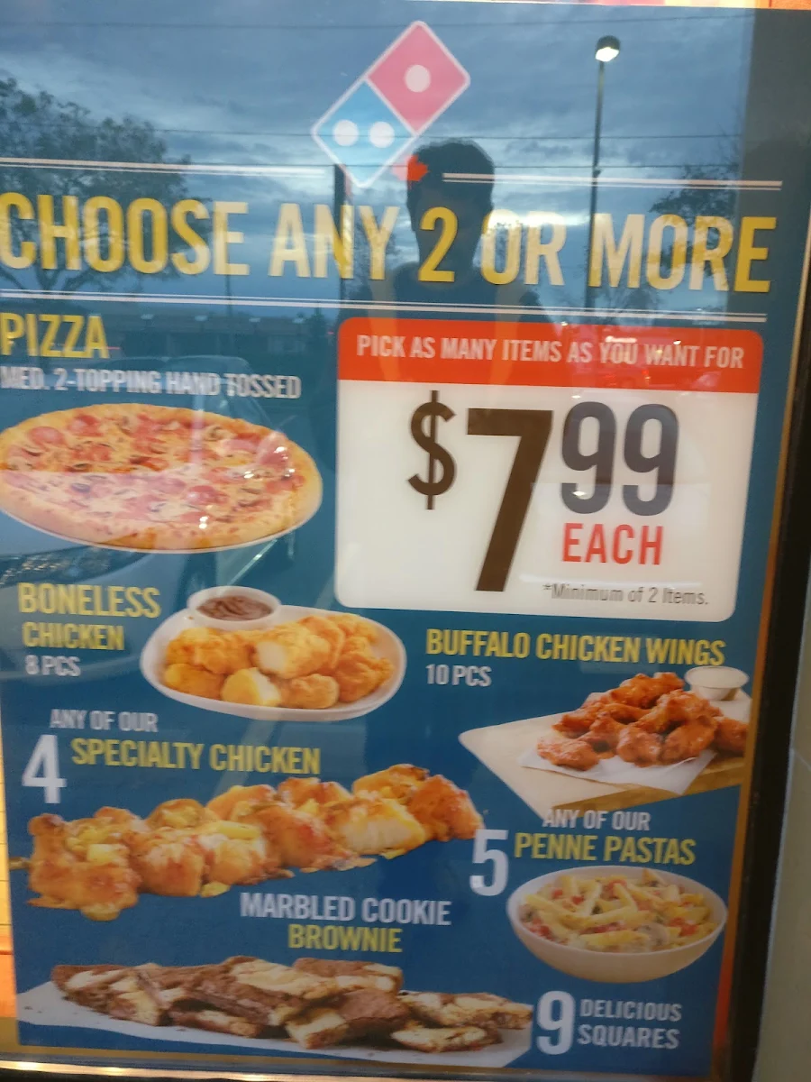 Menu, Domino's Pizza