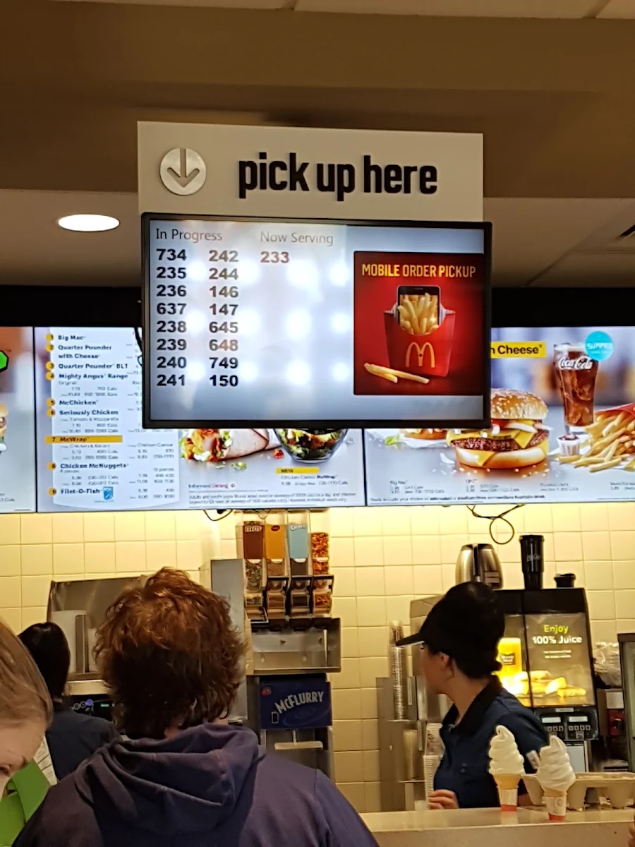 Menu, McDonald's