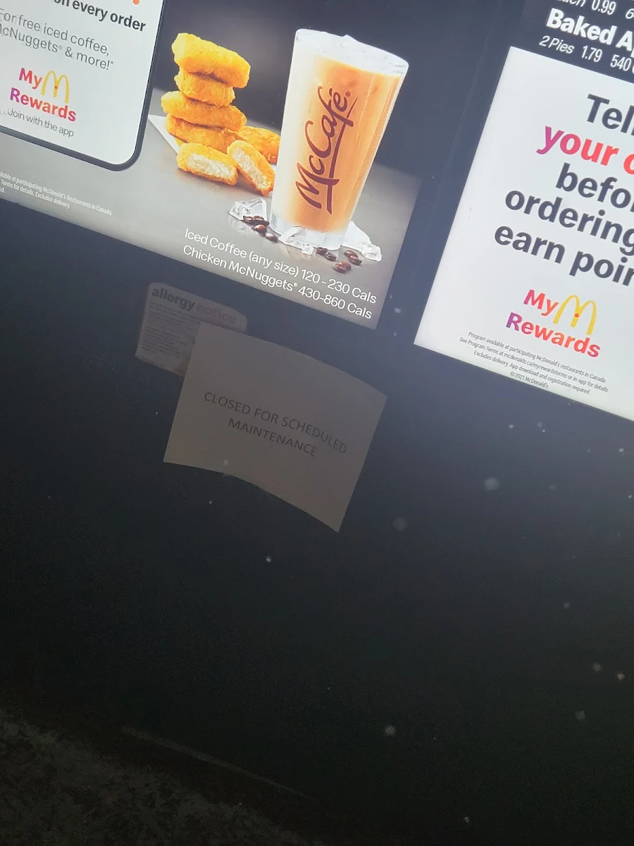 Menu, McDonald's