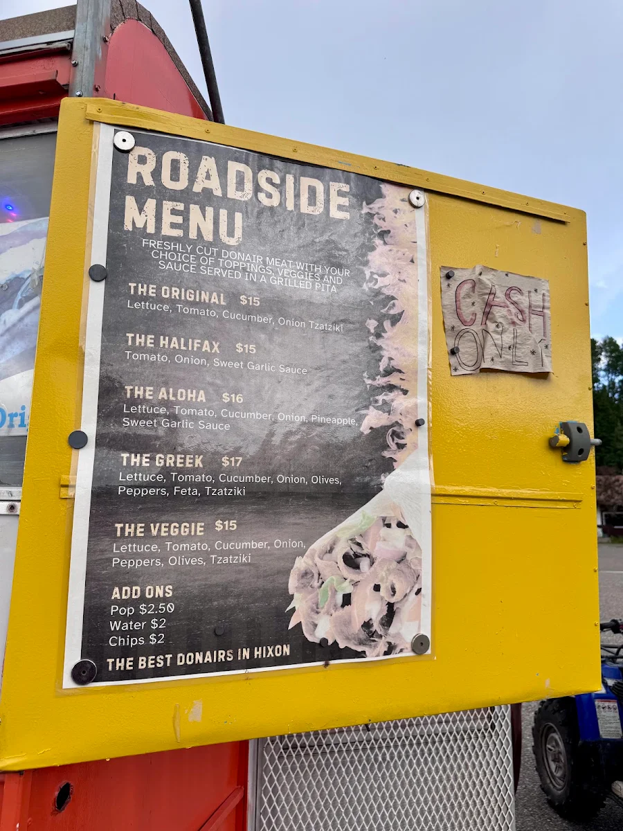 Menu, Roadside Donairs