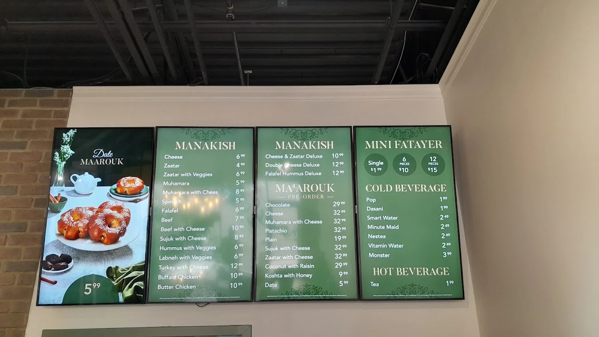 Menu, The Bakers