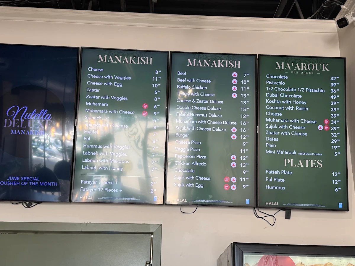 Menu, The Bakers