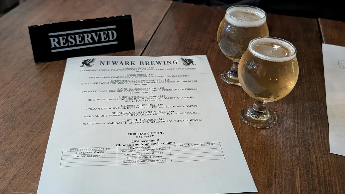 Menu, Newark Brewing: Bar & Restaurant