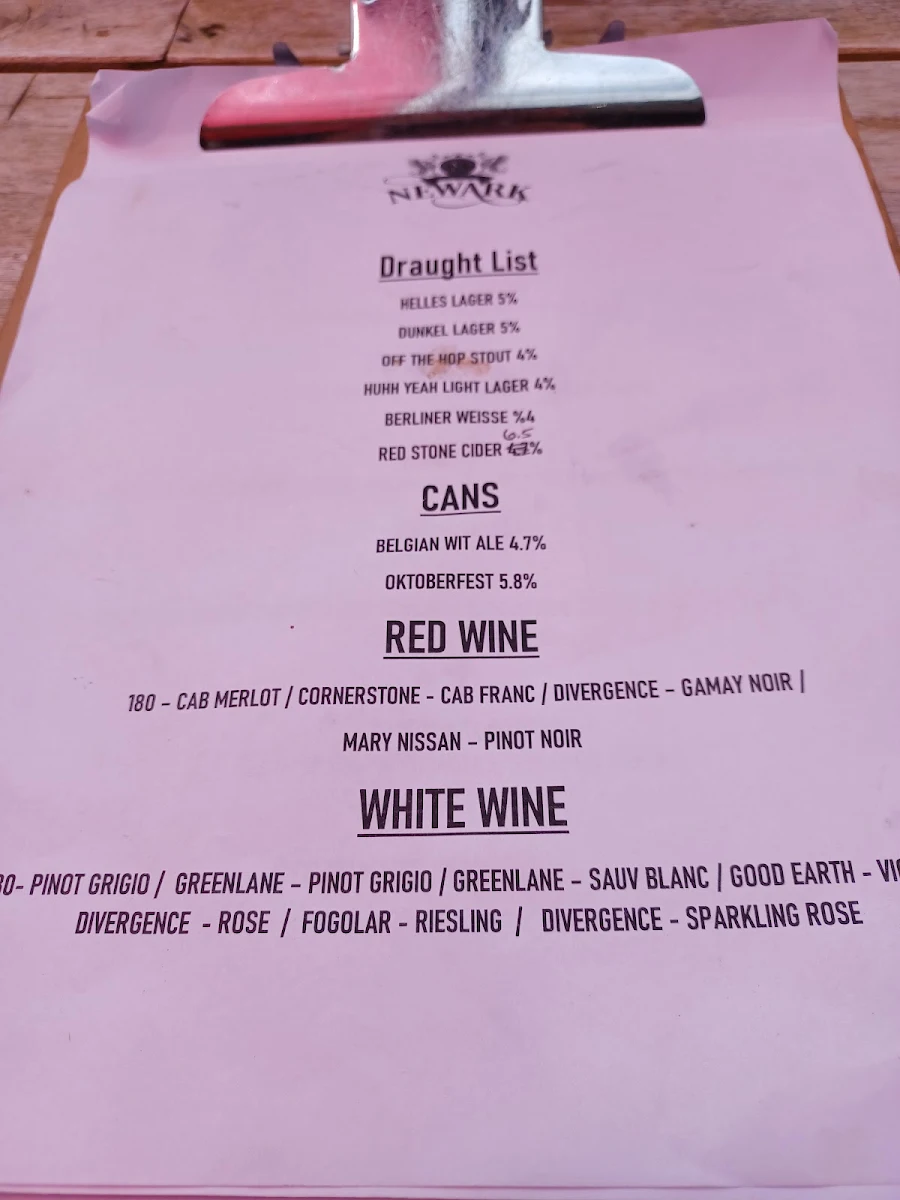Menu, Newark Brewing: Bar & Restaurant