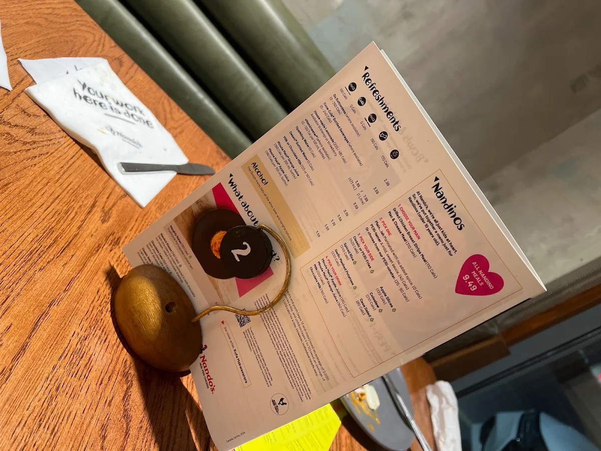 Menu, Nando's PERi-PERi
