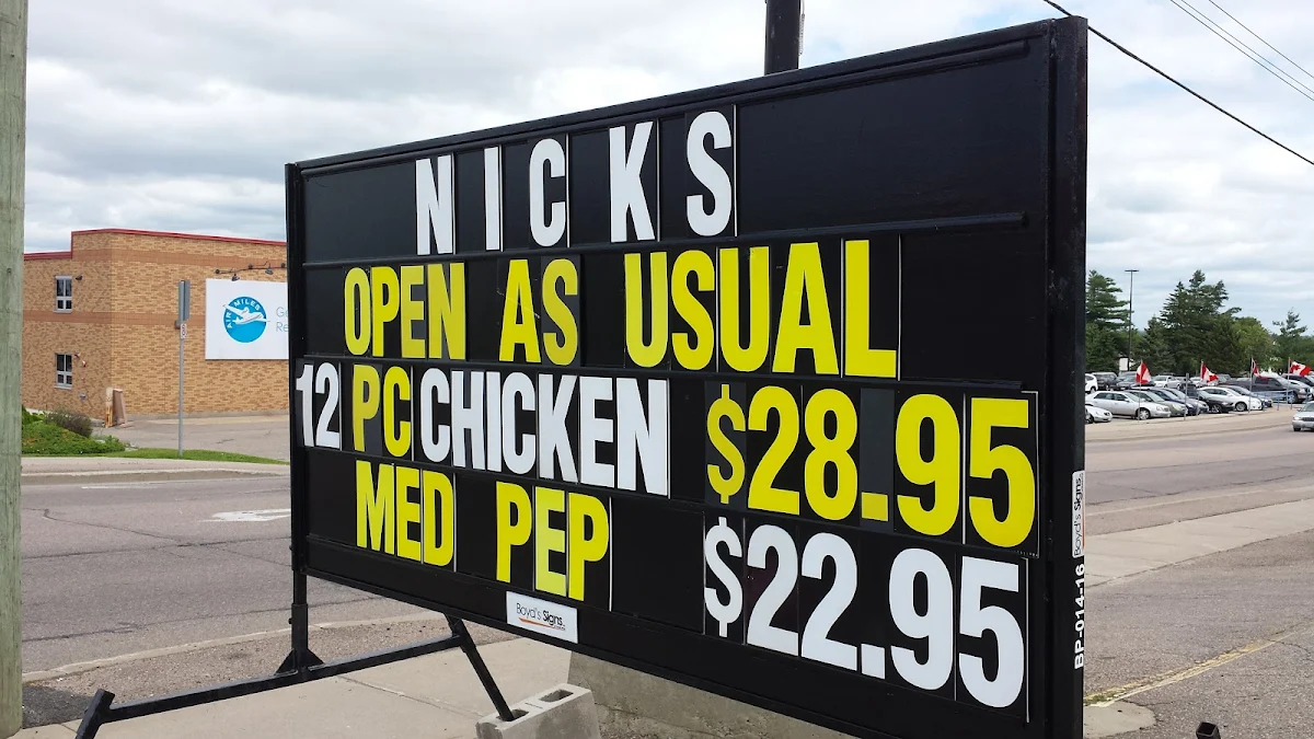 Menu, Nick's Chicken House & Pizzeria