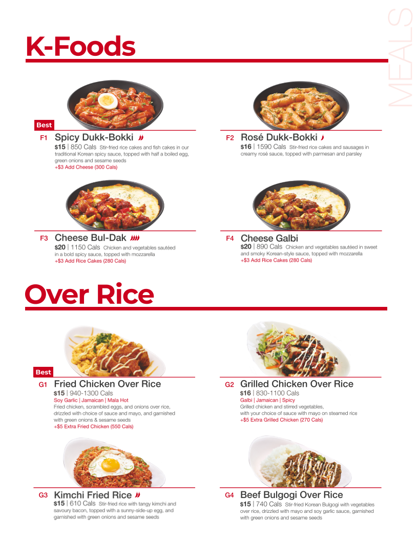 Menu, bb.q Chicken
