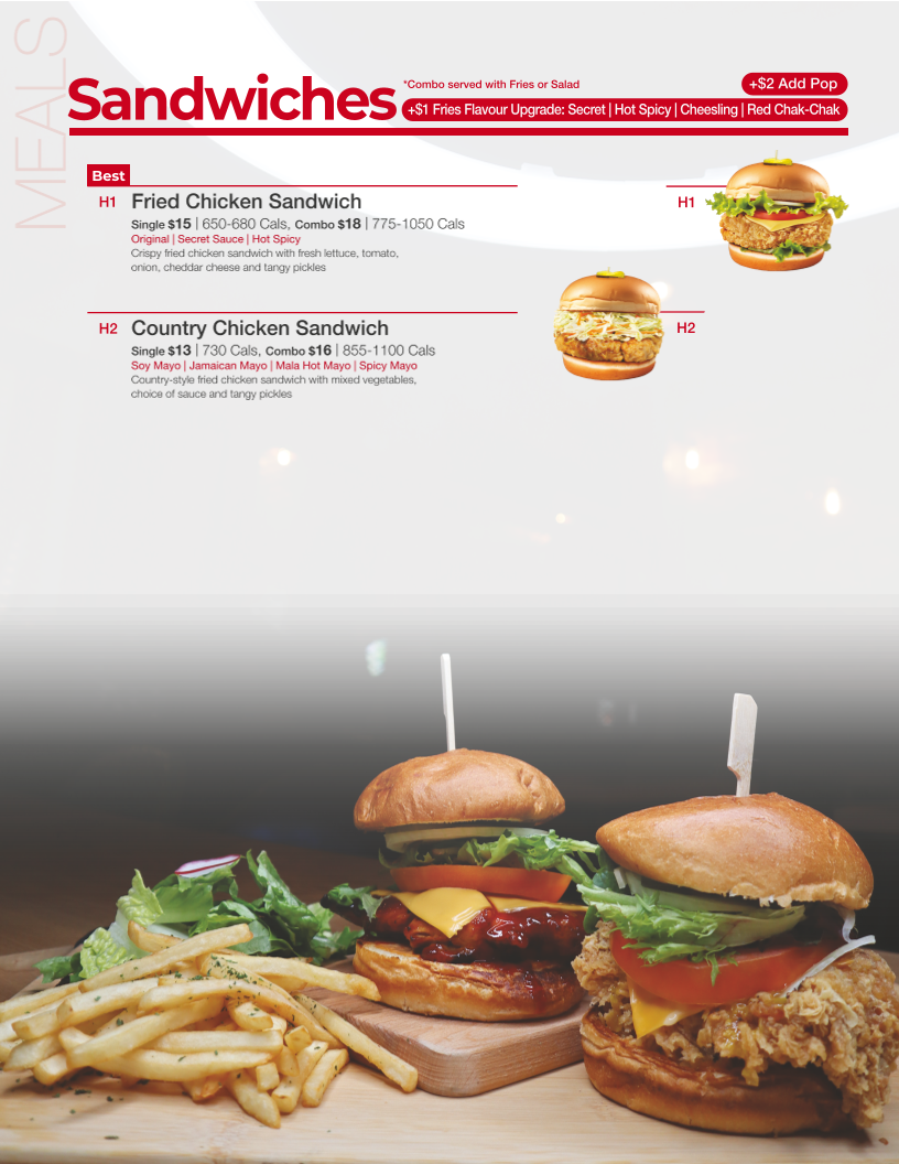 Menu, bb.q Chicken