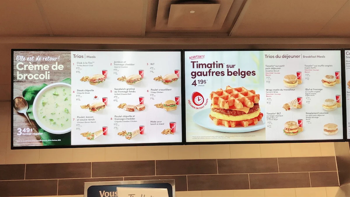 Menu, Tim Hortons