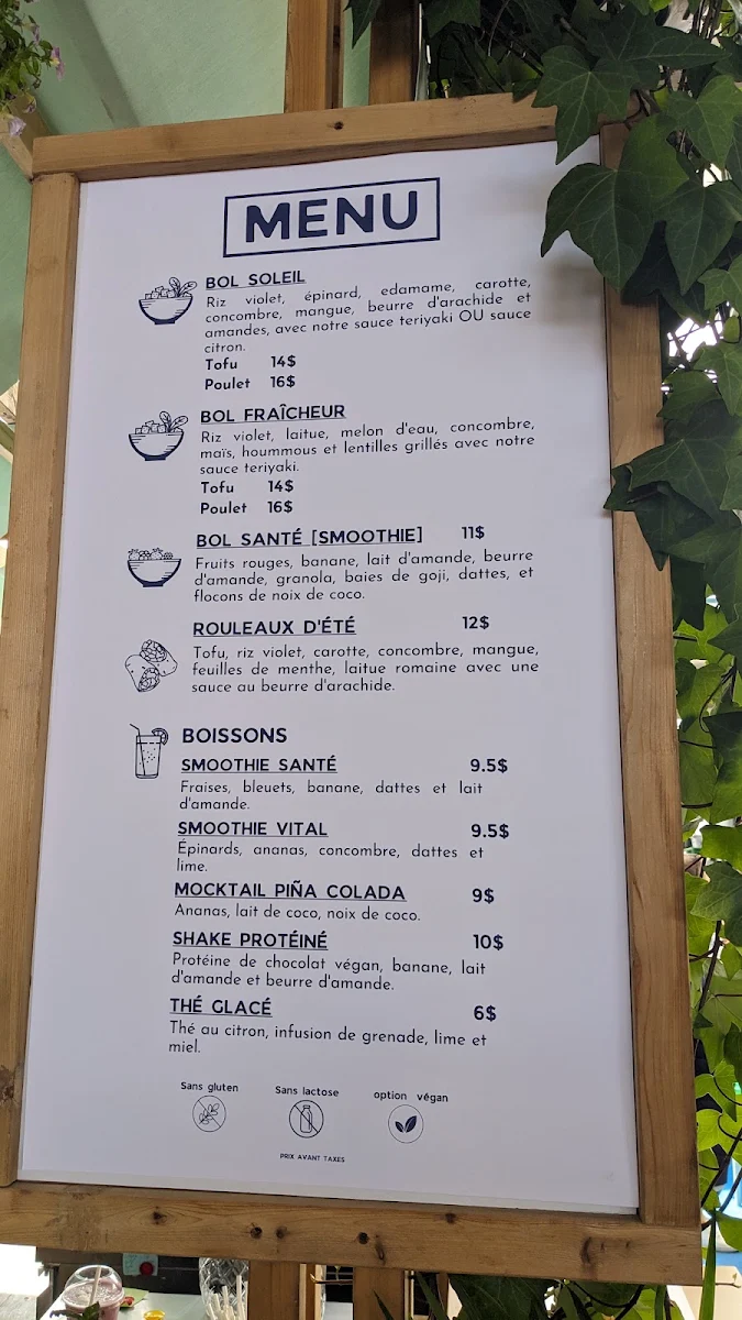 Menu, Coin Santé