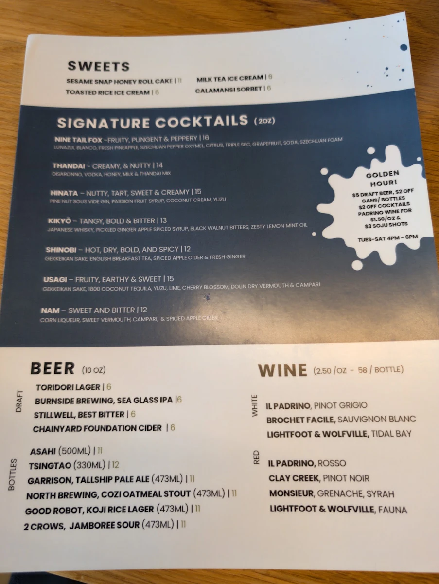 Menu, Toridori