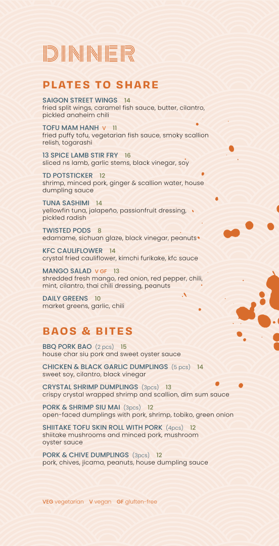 Menu, Toridori