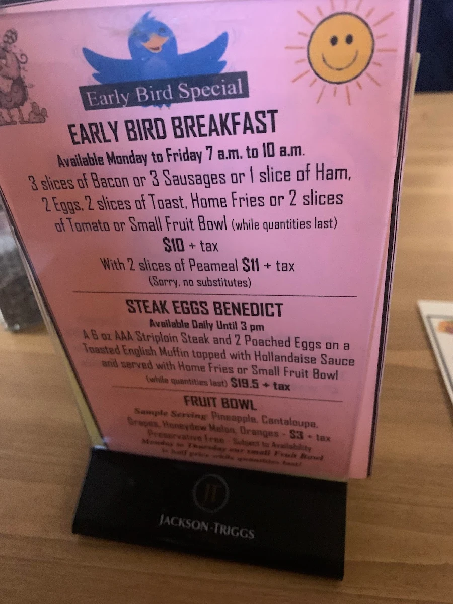 Menu, Scenery Drive Restaurant, 6193 County Road 45, Baltimore, Ontario K0K 1C0
