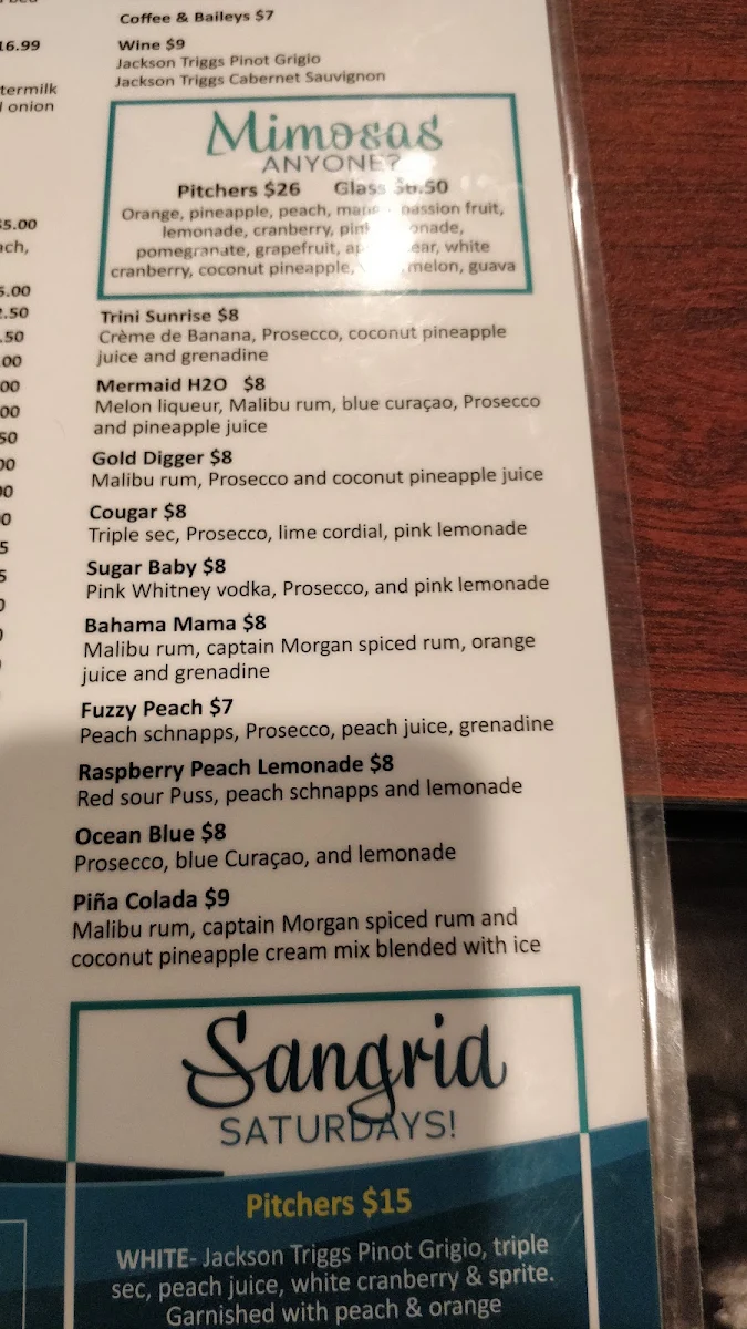 Menu, Shine Family Restaurant