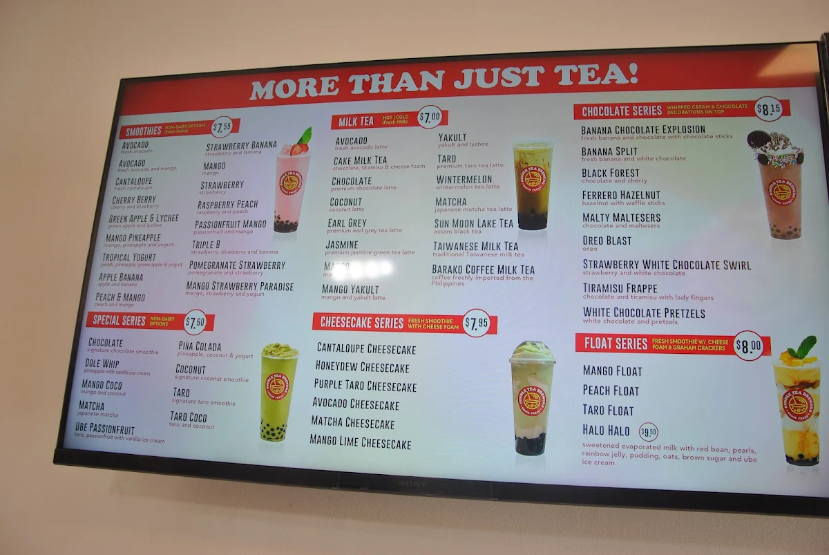 Menu, Bubble Tea Brewers Strathmore